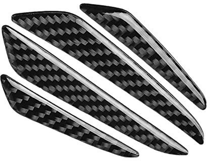 WeFoonLo 4 Pezzi Nero in Fibra di Carbonio Auto Car Door Bump Protector Sticker per Auto SUV Pickup Truck