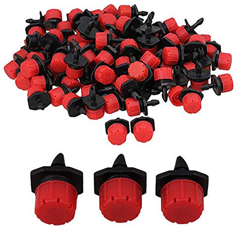 100pcs Goutteur Irrigation Réglable Goutte à Goutte Système D'arrosage Automatique Tuyau Egouttement Micro Gicleurs Émetteur Drippers pour Plante Serre DIY Jardin