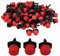 JNCH 100pcs Cabezas de Riego Ajustables para Jardín Césped Macetas, Sistema de Goteo de Riego, Rojo, Giratorio, Plástico PP