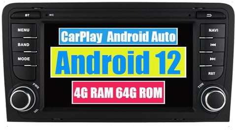 RoverOne Auto Multimedia Player für Audi A3 S3 RS3 2003-2011 mit CarPlay Android Stereo Autoradio GPS Navigation Touchscreen Bluetooth WiFi