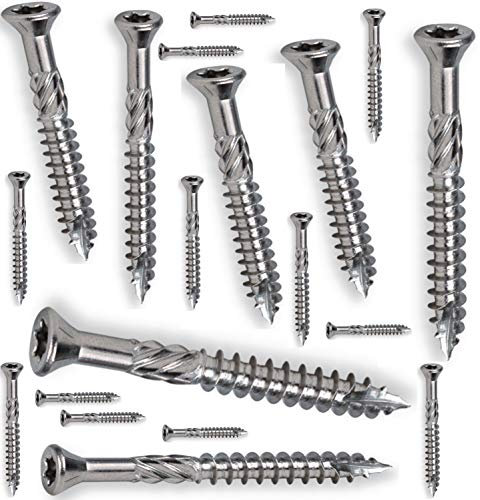 FP INOX Vis Terrasse INOX A2 Bois Dur Exotique GAMME PRO Taille 5x60 Lot 400 Argent