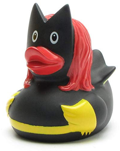 Dark Duck Frau Badeente I Quietscheentchen I L: 8,5 cm I inkl. Badeenten-Schlüsselanhänger im Set