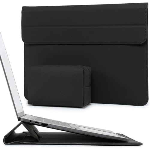 HYZUO 13,3-14 Zoll Laptop Hülle Laptophülle mit Standfunktion für MacBook Pro 14 M4/M3/M2/M1 Pro/Max 2025-2021, MacBook Pro/Air 13,3, 13,5-13,8 Surface Laptop, HP Spectre X360 13/14, Schwarz