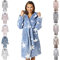 Light & Shade Pretty Woman PWC6800 Accappatoio donna Coral Supersoft Fleece Accappatoio, Cappuccio Star - Blu, L/XL