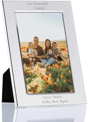 Personalised 6x4 Silver Plated Photo Frame - Custom Engraved Wedding Gift