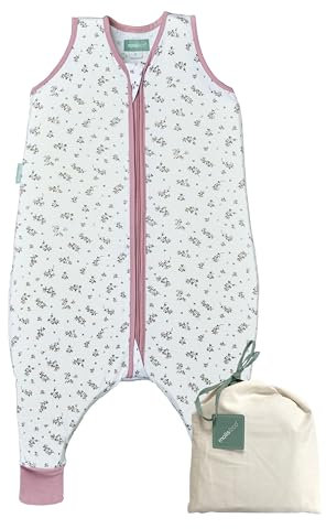 molis&co - Baby Schlafsack mit Füßen 0.5 TOG - Sommerschlafsack für Jungen - Kinder Babyschlafsack mit Beinen - 100% Baumwolle (Oeko-TEX 100), Premium Qualität - Bloom Pink (90 cm)