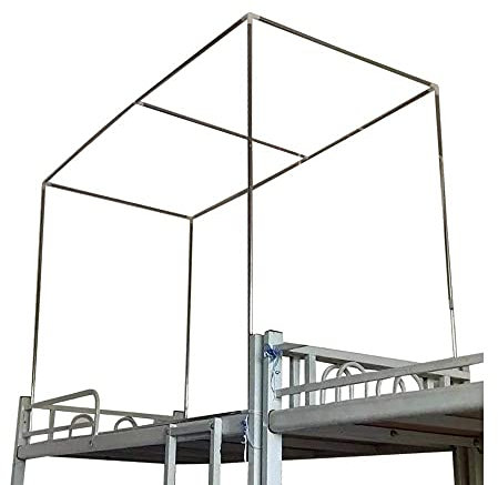 KOSGK Edelstahl Baldachin Bettrahmen, Moskitonetz Halterung Himmelbett Netzrahmen Pfosten Voll Schlafzimmer Dekoration Zubehör Perfekt Passend für Ihre Matratze Einfache DIY-Montage