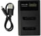 vhbw Dual USB Battery Charger compatible with Polaroid 02491-0066-00 Camera Batteries - Cradle