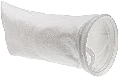 vhbw Calza filtrante Universale Compatibile con acquari, Piscine, Skimmer - Sacchetto filtrante, polietilene, 18 x 45 cm, 100 Micron, Bianco