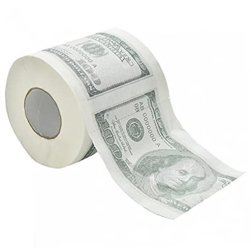 TOSSPER 1hundred Dollar Bill Gedruckt Toilettenpapier Lustige Neuheit Us-Dollar Toilettenpapier 100 Amerika Geld Gewebepapier