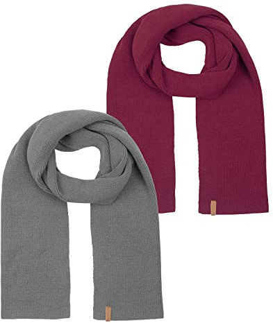 riverso Herren Schal RIVLiam 2er Pack Strickschal Männerschal Winterschal Langschal Basic Einfarbig 100% Acryl Herbst Winter Einheitsgröße, Größe:One Size, Farbe:Farbmix 15
