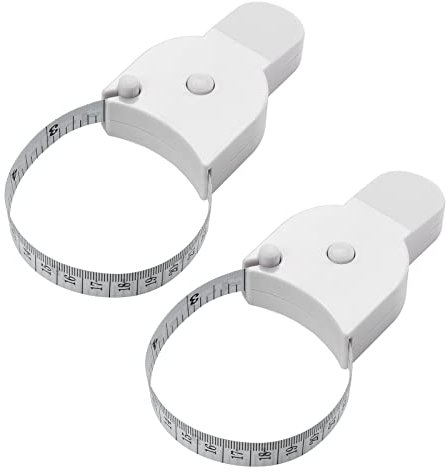 Coptiner 2 Stück Maßband für Körper einziehbares doppelseitiges Körpermaßband 60 Zoll / 150 cm weiches Klebeband Nähband für Stoff Nähen Körpermaße, weiß