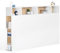 IDMarket - Kopfteil mit Fuß, Cleo, 165 cm, mit geschlossenen Fächern und Nisten, Weiß und Buche-Optik
