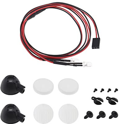 EMSea 1 Set RC Runde LED Licht mit Abdeckung Kit Kompatibel mit TRXAAXS/TRX4/SCX10/D90 1/10 RC Modell Auto Scheinwerfer Lampe Zubehör 2 LED