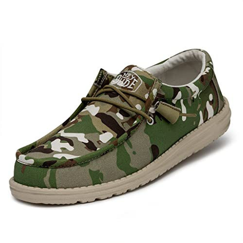 Hey Dude Herren Wally Camouflage Moc Toe Shoes, Multi Camo, 41 EU