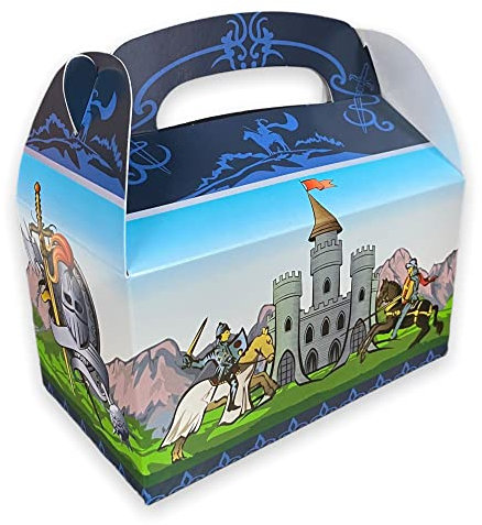 Ritter Mittelalter Geschenkboxen aus Pappe für Mitgebsel Give-Aways auf dem Kindergeburtstag Mottoparty 6 Stück von Palandi®
