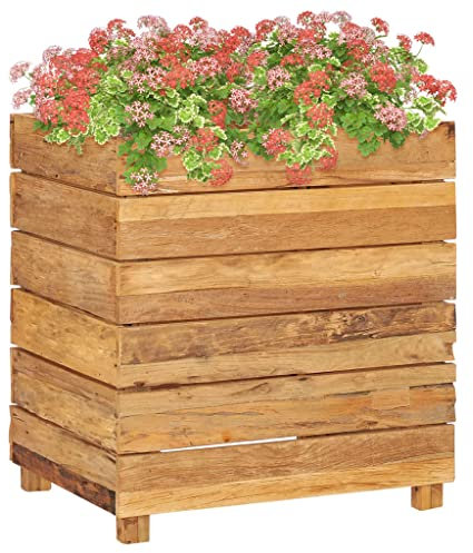INLIFE Hochbeet 50x40x55 cm Teak Altholz und Stahl
