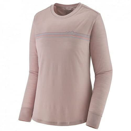 Patagonia Women's Long-Sleeved Cap Cool Merino Shirt Fitz Roy Fader: Stingray Mauve (as3, Numeric, Numeric_32, Numeric_34, Regular, Regular)