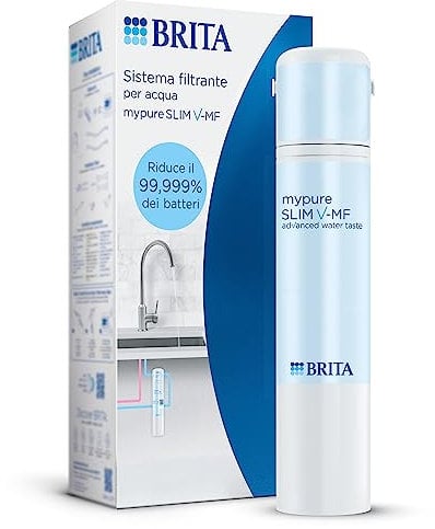 BRITA Sistema filtrante mypure SLIM V-MF incl. 1x filtro (8000L) - sistema sottolavello per il tuo rubinetto per acqua buona e priva di batteri al 99,999% - con timer digitale