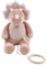 NOUKIE'S - Mini Peluche Musicale Popsie - Doudou Tricératops en Veloudoux + Anneau en TPE - Éveil Musical - Cadeau Bébé