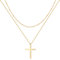 Jenosy Kette Layered Damen Kreuz Kette Gold Personalisierte Kette Kreuz Damen Zarte Halskette mit Kreuz Anhänger Damen Hypoallergene 18K Vergoldete Kette Modeschmuck für Frauen und Mädchen