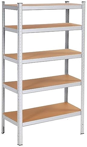 SPRINGOS Scaffale in Metallo per Garage e Cantina, 5 Ripiani, Capacità 200kg per Ripiano, 60x100x180 cm, Resistente e Facile da Montare