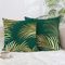 Bonhause 2er Set Kissenbezüge Goldene Blätter 50 x 50 cm Samt Soft Grün Dekorative Kissenhülle Goldfolien-Druck Zierkissenbezüge für Sofa Schlafzimmer Wohnzimmer Zuhause Dekoration
