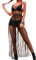 Vestido de Malla Transparente, Vestido Tipo Pareo, Ropa para la Playa de Mujer, Bikini Cover Up, Vestido Malla Negro L, Streetwear Clubwear