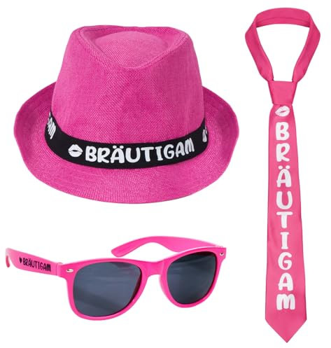 BOFUNX JGA Kostüm Set Junggesellenabschied Männer Outfit Herren Party Kostüm Zubehör Hochzeit Deko
