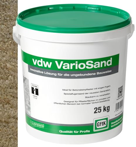 Generisch vdw VarioSand Fugensand für enge Fugen von 2-4 mm | Farbe Natur | 25kg Eimer (1)