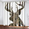 Vorhang Blickdicht Gardinen Verdunkelungsvorhang Vorhänge Kinderzimmer Schlafzimmer Wohnzimmer Thermovorhang Fensterdekoration Curtains 3D Kunst Elch Ösenschal 2Er Set