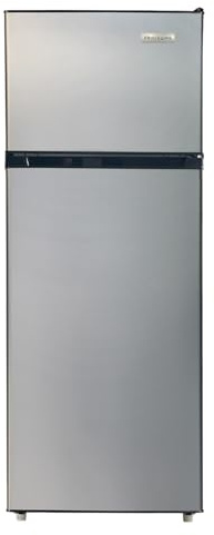 Frigidaire, 2 Door Apartment Size Refrigerator with Freezer, 7.5 cu ft, Adjustable Spill-Proof Shelves, Crisper Bins, Platinum Silver, Garage Ready