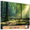 TRIOSK Sichtschutz Garten Deko Zaun Plane Blickdicht groß mit Zaunblende Motiv Waldplatz Wald Sonnenspiel für Zaunelement Doppelstabmatten Stabmattenzaun Gartenzaun PVC 250x180 cm