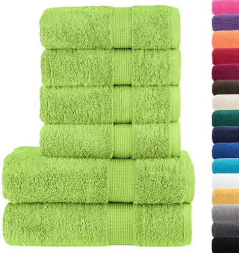 vidaXL 6 TLG. Premium-Handtuch-Set SOLUND Apfelgrün 600 g/m²