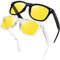 Joopin Transparent Night Driving Glasses, Trendy Night Vision Shades for Women Men, Vintage Anti Glare Yellow Lens Sunglasses UV400 Protection