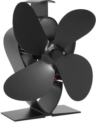 foedo Ventilador de estufa de leña, ventilador de estufa de 4 aspas alimentado por calor para estufas de leña/estufas de leña/estufas de pellets, circulación eficaz del aire caliente, ventilador de