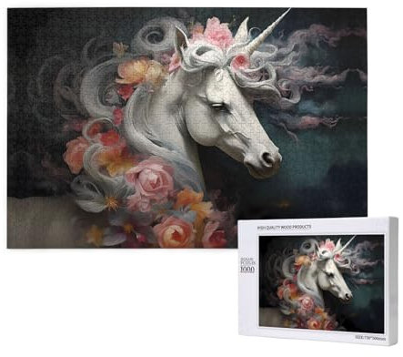 Pretty Dress Up Unicorns Puzzles 1000 Piece For Jigsaw Puzzle Wooden Puzzle Forfamily Friend Home Decor Wall Art 29.5 X 19.7 In