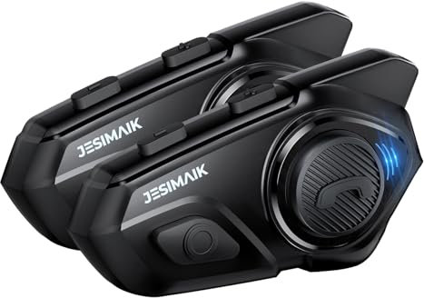 Motorcykelhjälm Bluetooth-headset, 10-vägs 2 km hjälm kommunikationssystem, multitasking ljud motorcykel intercom, 2 mikrofoner och 40 mm hjälmhögtalare, 2-pack