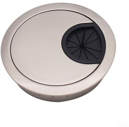 Wire Hole Cover Desk Metal Table Cable Grommet Tidy Wire Hole Cover Chrome Brush Metal Cable Hole Covers For Neat And Organized Desk(Brushed 50MM)