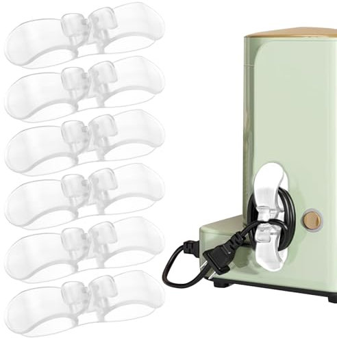 Tyqour 6Pcs Cord Organizer for Appliance Kitchen Appliance Cord Organizer Stick on Cord Keeper Cable Organizer Cord Wire Wrapper Holder for Kitchen Appliances Mixers Air Fryer Pressure Cooker
