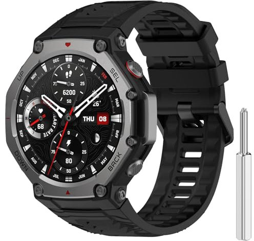 YASPARK Cinturino per Amazfit T-Rex 3, Morbido Silicone Traspirante Polsino Sportivo per Amazfit T-Rex 3 Outdoor GPS Smartwatch con Attrezzo