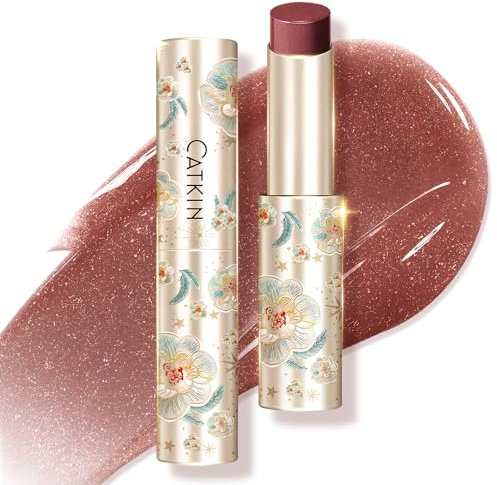CATKIN Lippenbalsam, 2 in 1 Lippenstift in Balm, lippenpflege mit farbe, Saftiger und Glänzender lippenpflege Lippenstift, Glänzendes Finish für Trockene, Rissige und Spröde Lippen