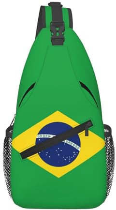 PRTYABS Mehrzweck-Umhängetasche mit niedlicher Flagge, für Reisen, Wandern, Umhängetasche, Rucksack, Flagge Brasilien__uh1037, Einheitsgröße