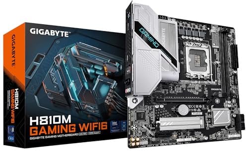 GIGABYTE H810M GAMING WIFI6 Motherboard - Intel Core Ultra (Series 2) CPUs, 4+1+2 Phases VRM, up to 6400MHz DDR5, 1xPCIe 4.0 M.2, 2.5GbE LAN, WIFI 6, USB 3.2 Gen 1