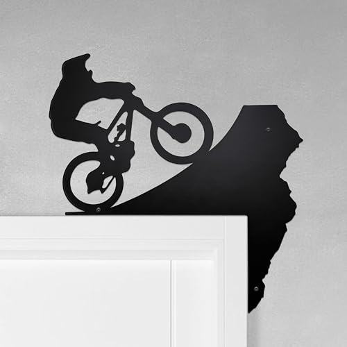 Metall-Tür-Eckrahmen-Dekor, einzigartige Mountainbike-Dekorationen, ideales Geschenk für Radfahrer, Mountainbike-Zubehör für Männer