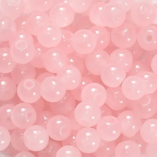 50 Pièces 8mm Perles de Quartz Rose Naturel, Perles Rondes en Vrac Pierre Precieuse Trou de 1mm Precieuse Gemmes pour Bracelet Colliers Fabrication Bijoux DIY Boucle d’Oreille (Quartz Rose)