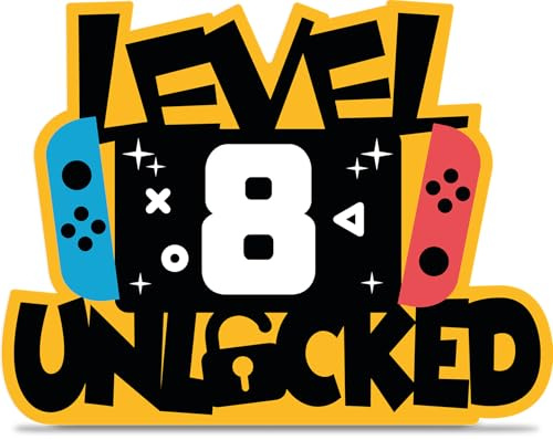 8 Geburtstag Karte Gaming Gamer Bday Holzkarte - Geburtstagskarte mit Umschlag - Geschenk Junge 8 Jahre, Geschenke Jungen 8 Jahre, Geschenk Junge 8 Jahre Geburtstag, Geschenk Jungen 8 Jahre