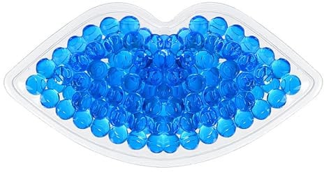 Ice Gel Pack Hot and Cold Compress Multi-Purpose Pack Lip-shaped Cool Ice Pack Mouth-shaped Gel Beads Hot Compress Reusable 5ml Magnets Eyelashes (Blue One Size)