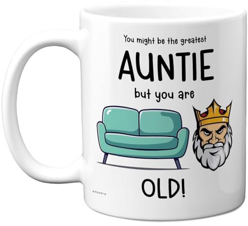 Funny Mug for Auntie - Sofa King - Rude Happy Birthday Gifts for Aunt Aunty from Nephew Niece, Novelty Gift Presents, 11oz Ceramic Dishwasher Safe Premium Mugs