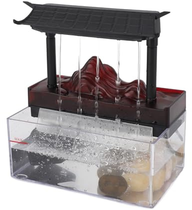 TOPINCN Tabletop Water Fountain, LED Pebble Water Feature, Indoor Water Sprinkler Decor with Recurring Stream for Living Room Entrance Door Lounge Hall Office Home